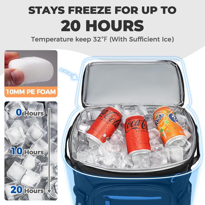HEYTRIP Backpack Cooler 36/54 Cans, Insulated Portable Large Leakproof Waterproof Cooler Bag, 20 Hours Cold Retention for Lunch Camping Travel Beach Picnic - Image 2